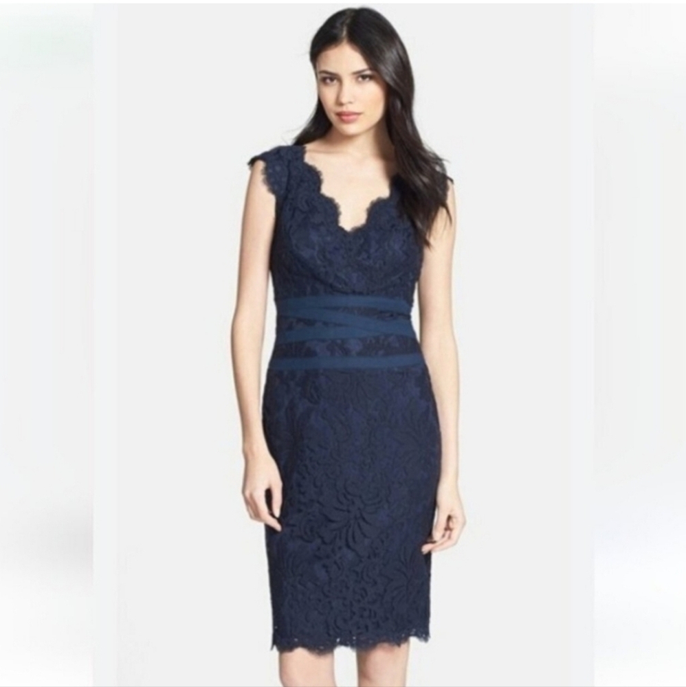 Tadashi Shoji Blue Midi Dress